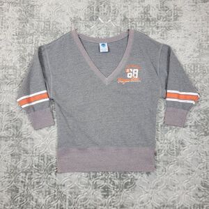 Oregon State Beavers Women's Size Large Gray  V-Neck Sweater 3/4 Sleeve Football